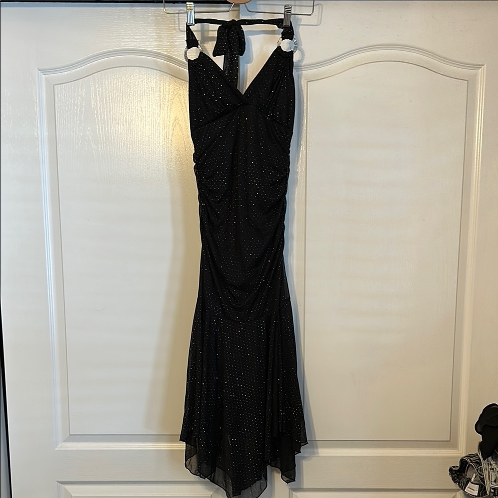 Elegant Black Halter Dress